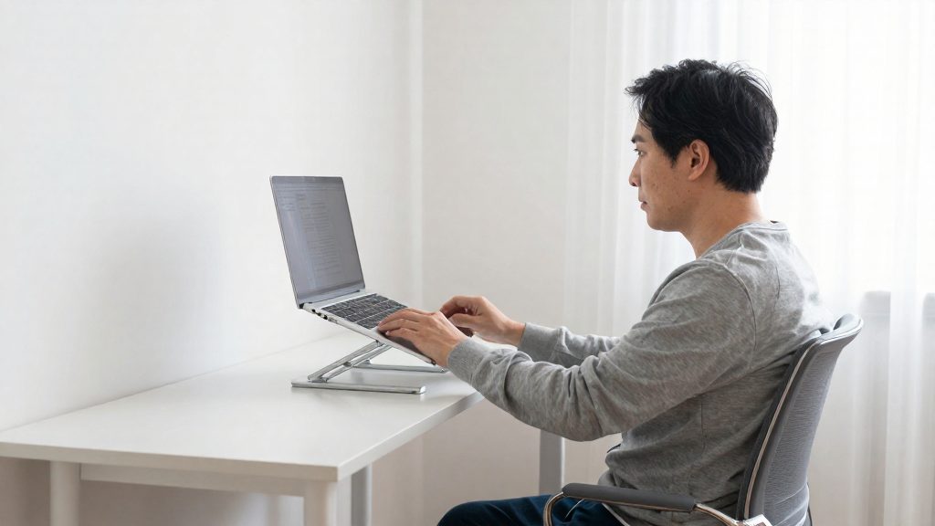 Atril para portátil ergonómico en casa: guía de uso y ajuste