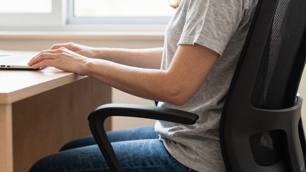 Sitzhöhe und Tisch passend einstellen