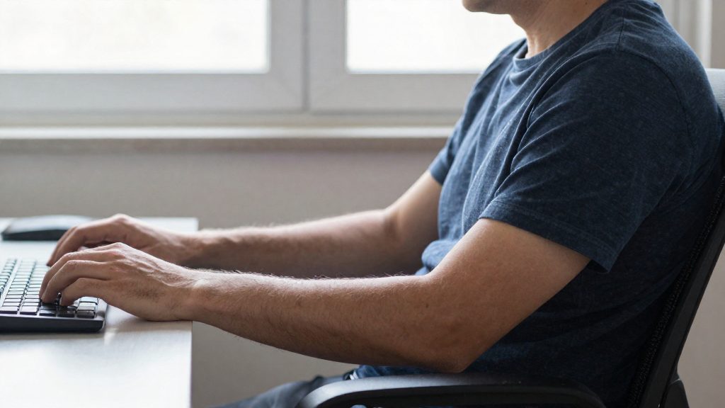 Come sedersi al computer con le spalle rilassate?