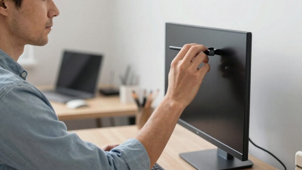 Como ajustar o monitor no home office
