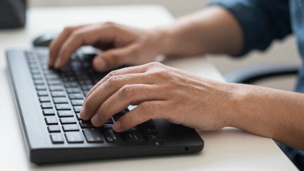 Keyboard, mouse and armrests: keeping wrists neutral