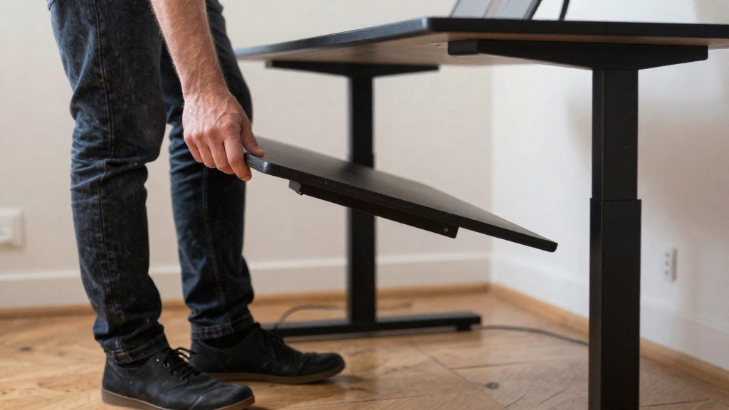 Standing desk limits and wobble at full height