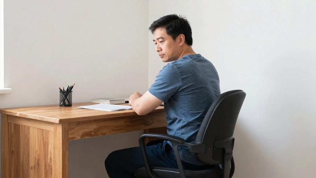 Estiramientos de cuello para hacer en la mesa de trabajo