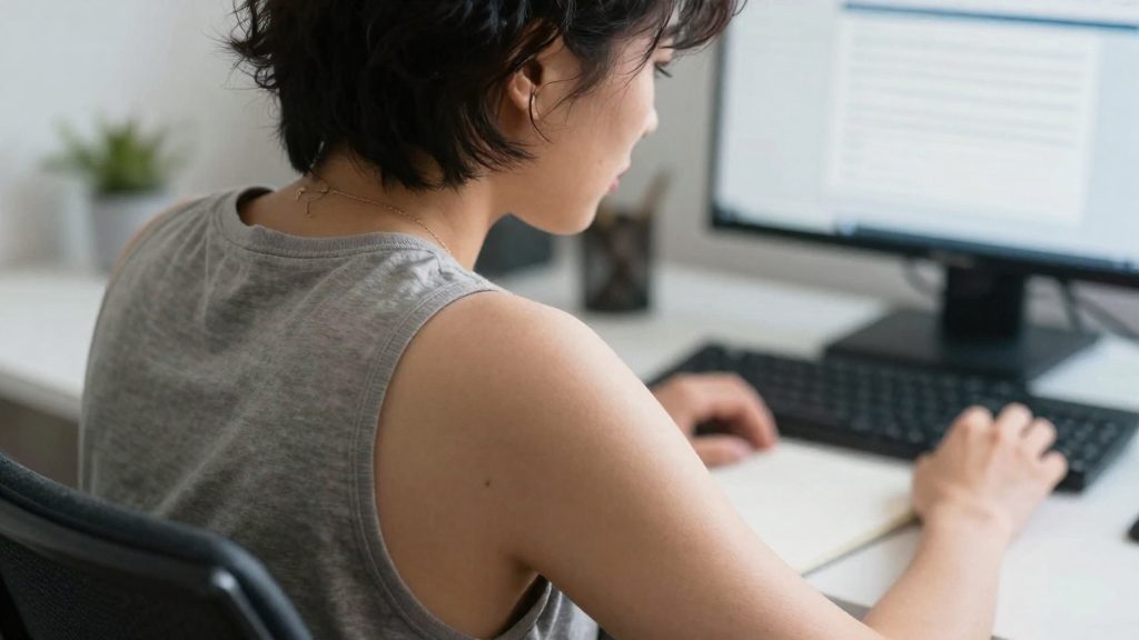 Why does desk work make your shoulders tense?