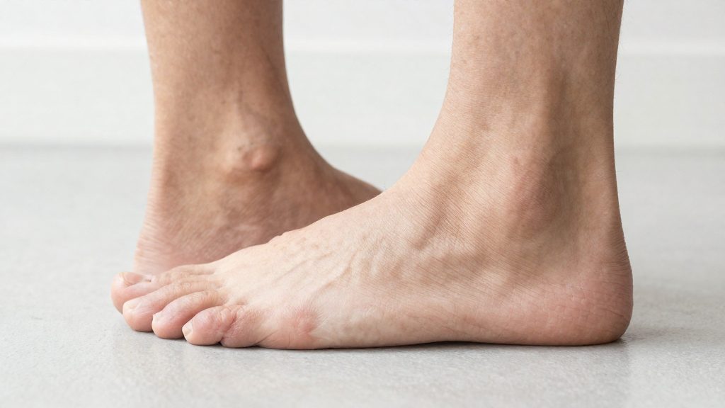 Why do your feet need to touch the floor or a footrest?