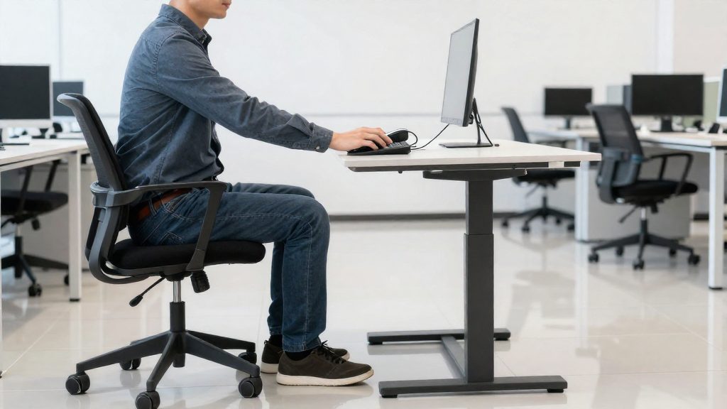 Mesa elevable para trabajar de pie y sentado: requisitos
