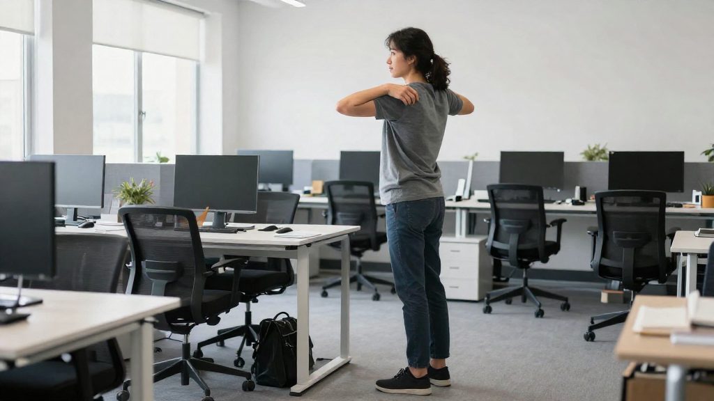 micro breaks exercises for desk workers every hour: timing, technique