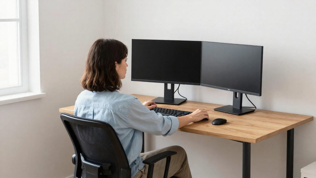 Monitorarm für zwei Bildschirme einrichten: Anleitung und Tipps