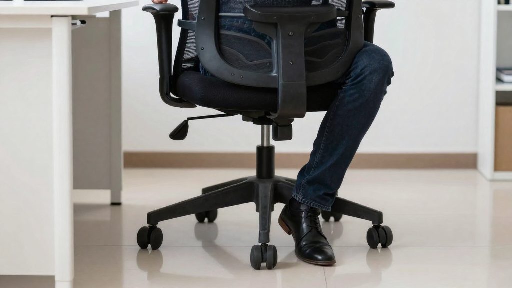 Ajuste de la silla y la mesa para apoyar bien los pies