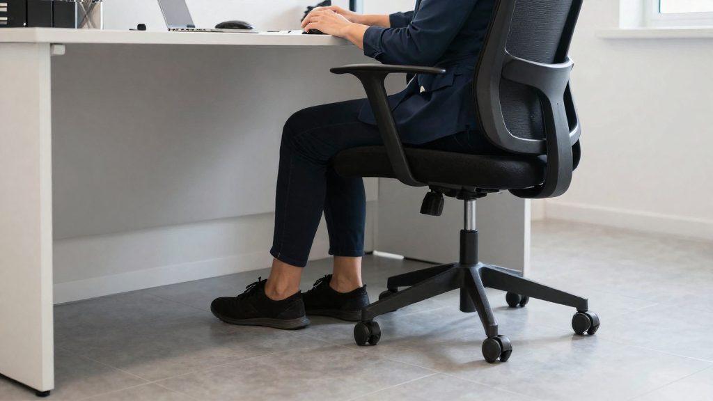 Posición de los pies al trabajar sentado: postura correcta