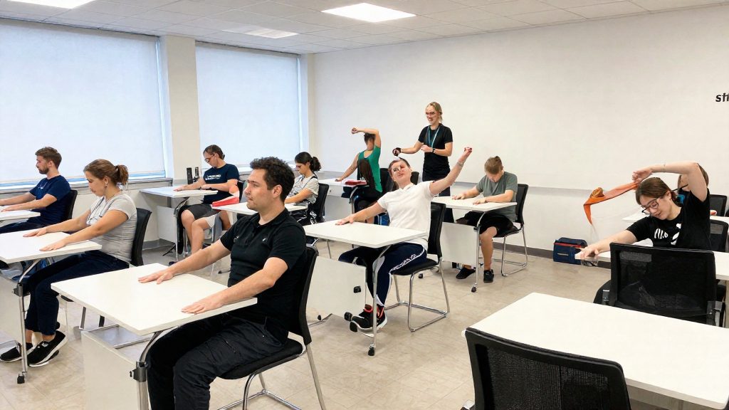 Rückenschule für Büroangestellte: Kurs der Krankenkasse
