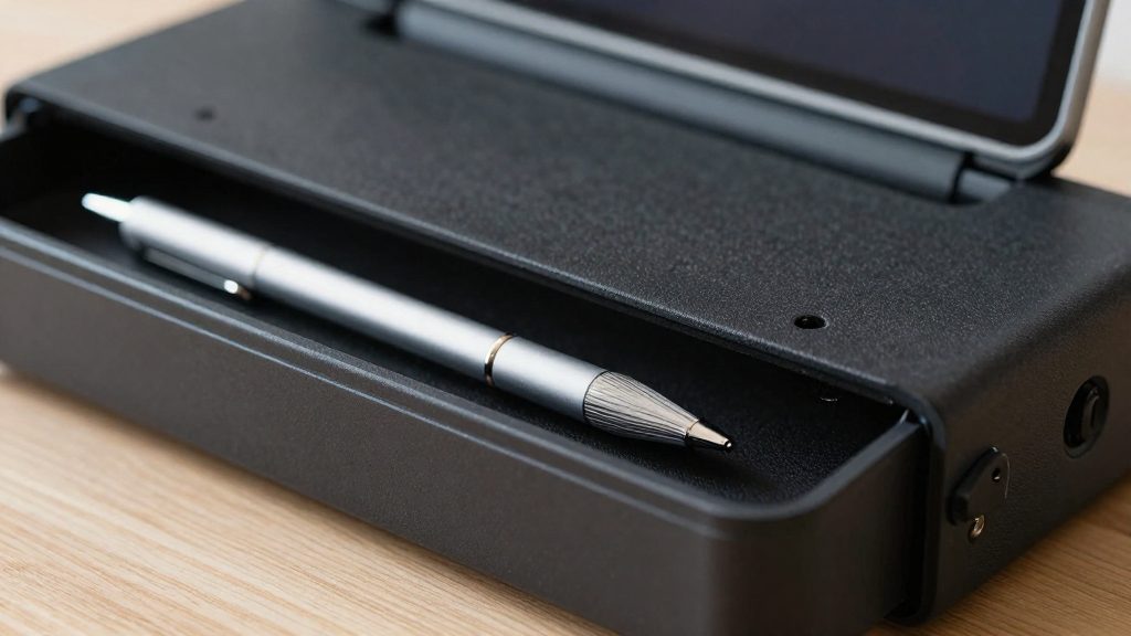 What belongs in a portable hot-desk kit?