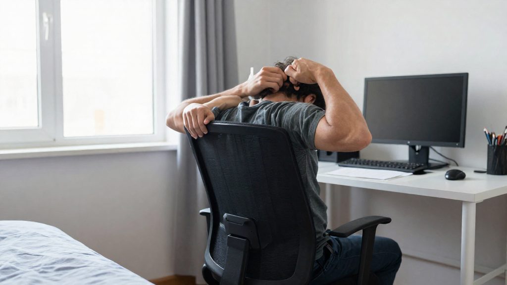 Stretching lombare alla scrivania: esercizi per la schiena