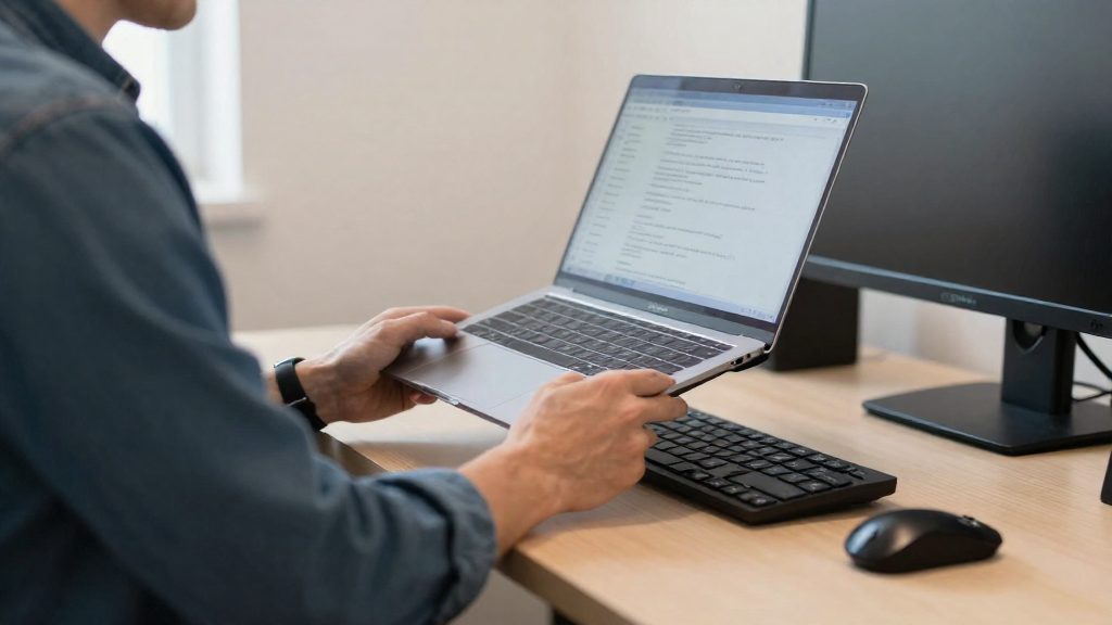 Notebook, teclado e mouse: o que elevar e o que apoiar