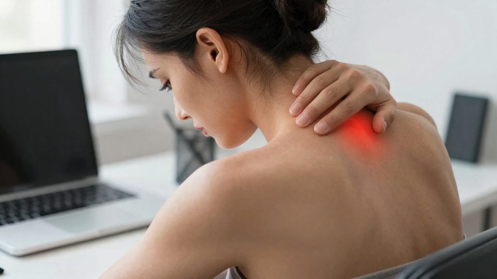 Why does the upper back hurt at the desk?